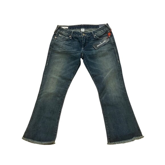 True Religion Karlie Low Rise Bell Bottom Crop Women's Size 26 Blue Jeans NWT - Picture 2 of 8